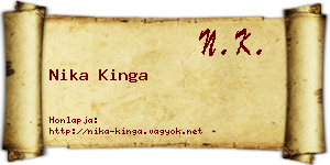 Nika Kinga névjegykártya